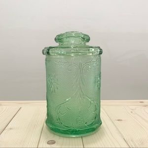 Vintage Etched Glass Cookie/Candy/Biscuit Jar